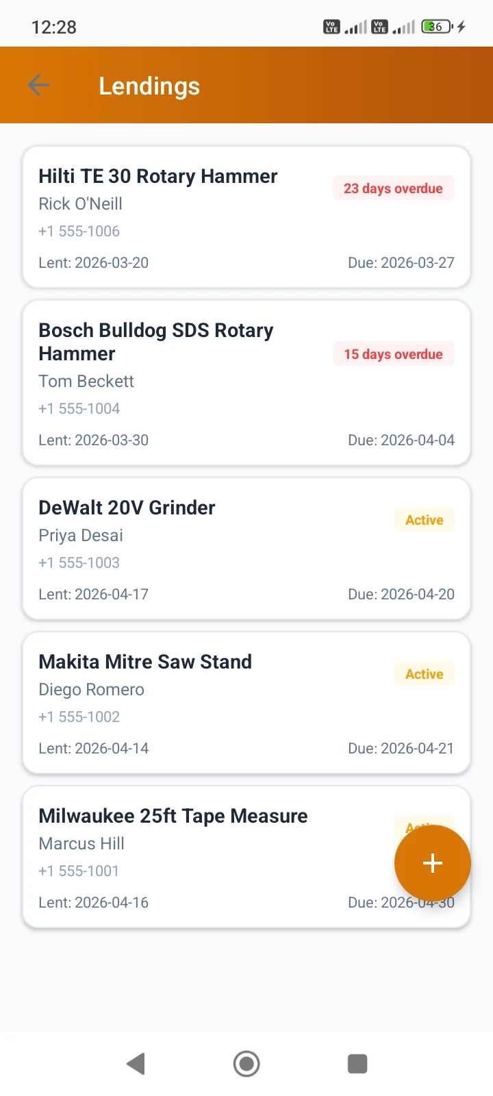 Tool Tracker - Lending Log screenshot